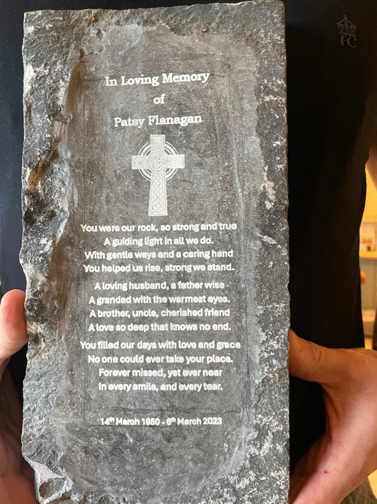 heartfelt memorial to a cherished loved on, irish celtic cross